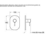 Single-lever shower mixer with plate Sadowie