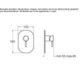 Single-lever shower mixer with plate Humay