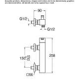 2-hole external shower faucet with one handle Hervias