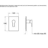 Single-lever shower mixer with plate Ferez