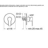 Single-lever shower mixer with plate Ardud