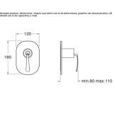 Single-lever shower mixer with plate Mocoa