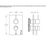 Thermostatic shower faucet with switch Corfu