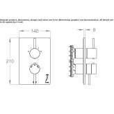 Thermostatic shower faucet with switch Corfu