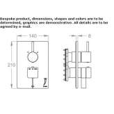 Concealed thermostatic shower faucet with diverter Sundown