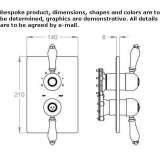 2-hole concealed shower faucet with diverter Turbiv