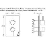 2-hole thermostatic shower faucet with diverter Mariabe