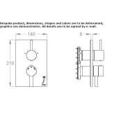 2-hole thermostatic shower faucet with diverter Mariabe