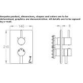 2-hole thermostatic shower faucet with diverter Mariabe