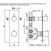 2-otworowa termostatyczna bateria prysznicowa z płytą Byram