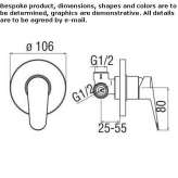 Single-lever stainless steel shower faucet Skole