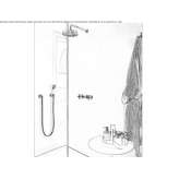 Shower tap with hand shower and overhead shower Solarino