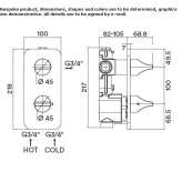 Concealed thermostatic shower mixer with plate Ararat