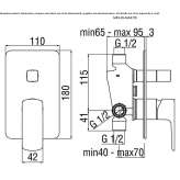 Single-lever shower faucet with diverter Escada