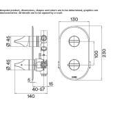 Thermostatic shower tap with plate Ararat