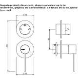 2-hole, built-in brass shower faucet with one handle Castuera