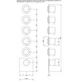 6-hole, built-in metal shower tap Lubian