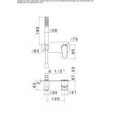 Concealed shower set with hand shower and tile Triunfo