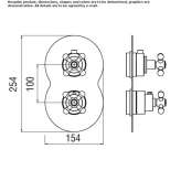 Chrome-plated thermostatic shower mixer with plate Pertek