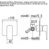 Single-lever shower mixer with plate Escada