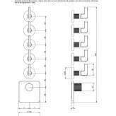 6-otworowa, podtynkowa, metalowa bateria prysznicowa z termostatem Ballarat