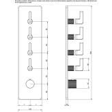 5-otworowa termostatyczna bateria natryskowa metalowa z płytką Ballarat