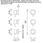 Thermostatic set with 2 shut-off valves Anaya