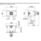 Concealed thermostatic shower mixer with plate Pankow