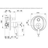 Single-lever steel shower faucet with diverter Altania