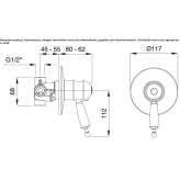 Concealed, steel shower faucet with one handle Altania