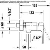 External single-lever shower faucet Jalisco