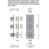 3-hole stainless steel shower faucet with plate Topile