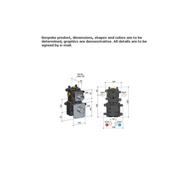 2-hole thermostatic concealed shower mixer Tomra