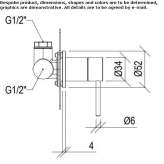 Concealed single lever shower mixer made of stainless steel Wendtorf