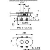 Thermostatic iron shower faucet with diverter Ongoy