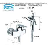 Chrome-plated single-lever shower mixer with hand shower Muzillac