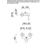 2-hole single lever shower faucet Wanchaq