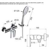 Outdoor single-lever shower mixer with hand shower Raning