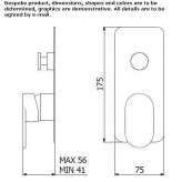 2-hole concealed shower faucet with diverter Comabbio