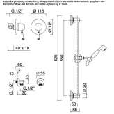 Shower set with hand shower Fogliano