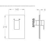 1-hole shower mixer with plate Dagyolu