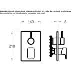 2-hole shower mixer with diverter and plate Claix