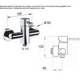 External single-lever shower faucet Masca