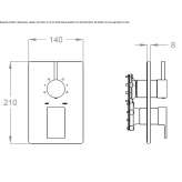 Brass shower faucet with diverter and plate Sundown