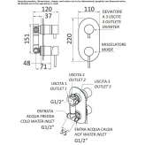 Modern style. Metal built-in shower faucet Tocina