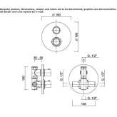 2-hole thermostatic shower mixer with plate Calcio