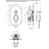 Concealed shower faucet with a switch Carlyle