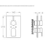 Brass shower faucet with diverter and plate Rusko