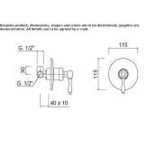 Single-lever, 1-hole shower faucet Livny