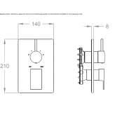 Brass shower faucet with diverter and plate Sundown